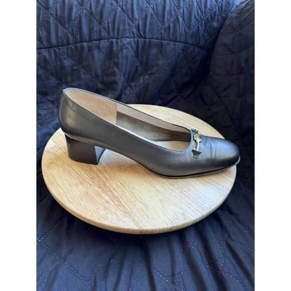 Ferragamo women shoes 7 B Army Green with Horse-bit Embellishment - Picture 3 of 10